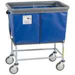 RB Wire Products 466SOB/B Fully Sewn Elevated Vinyl Basket Truck - Six Bushel, Blue, Basket Bumper