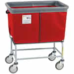 RB Wire Products 466SOB/RD Fully Sewn Elevated Vinyl Basket Truck - Six Bushel, Red, Basket Bumper