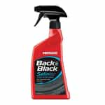 One black and red spray bottle with mothers concours sating tire finish label