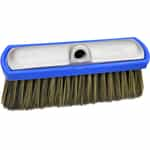 aluminum foam brush with a blue rubber bumper and synthetic bristles that look like hogs hair