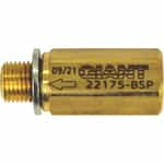 small brass filter with one male end and one female end