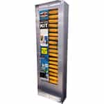 single column vending machine with a window on the front