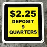 black and yellow $2.25 price sign