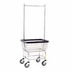 100CEC58C Chrome Wire Laundry Cart in Wheels