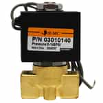 brass solenoid valve with black top and grey cord