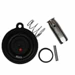 spring and metal cylinder and black rubber circle