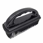 black brush with black handle and black rubber bristles