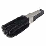 brush with black bristles and silver handle