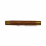Midland Metal 40-026 Red Brass Long Pipe Nipple, 4 Inch Length, 1/4 Inch NPTF