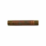 40-046 Red Brass Long Pipe Nipple, 4 Inch Length, 3/8 Inch NPTF