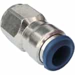 Nickel-Plated Straight Female Push-In Connector 3/8 Tube x 1/4 Global Thread
