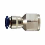 Nickel-Plated Straight Female Push-In Connector 3/8 Tube x 3/8 Global Thread