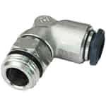 Nickel-Plated Swivel Male Elbow Push-In Connector 3/8 Tube x 3/8 Global Thread