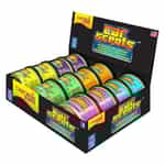 Display of 12 colorful cans