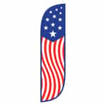 5 Foot Tall Car Wash Flag - American Flag with Blue Border