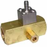 The Dema 204BS is a brass chemical injector with an SS metering knob. 3/8" ports, 5.7-19 GPM flow rate, 700 PSI.