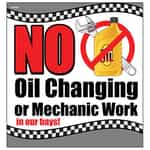 SIKR400 No Oil Changing or Mechanic Work Car Wash Sign