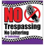 SIKR401 No Trespass No Loitering Sign