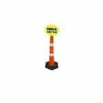 Stanchion with oval sign topper