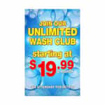 WS186SM Unlimited Wash Club Windmaster Sign from TSS