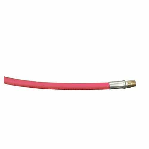 13' Red 3/8" Single Wirebraid Hose with 3/8" MPE