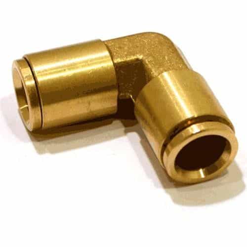 20-153 Kleen-Rite Brass Pushlock Polytube Elbow Fitting - 3/8 Inch x 3/8 Inch
