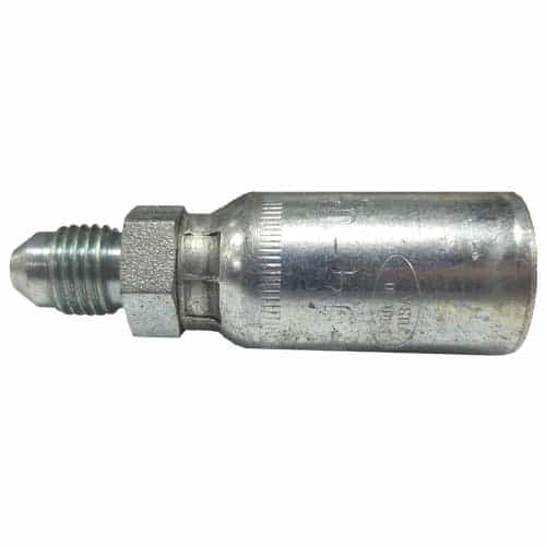 MJ-04-04 Steel Crimpable Fitting - Male 37 Degree 1/4" JIC X 1/4" ID Hose