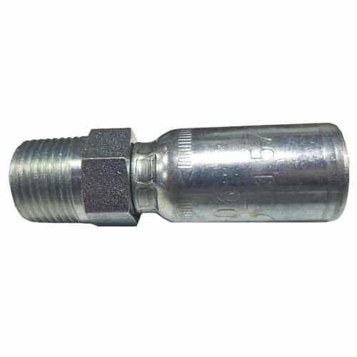 Rigid Crimp Fitting, 3/8" NPT Male x 1/4" Hose - MP-04-06