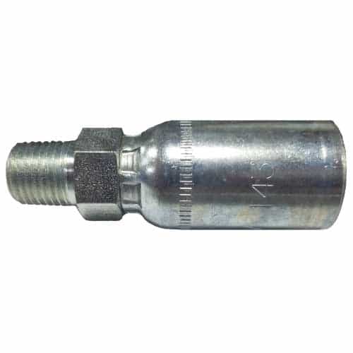 Rigid Crimp Fitting, 1/4" NPT Male x 3/8" Hose - MP-06-04