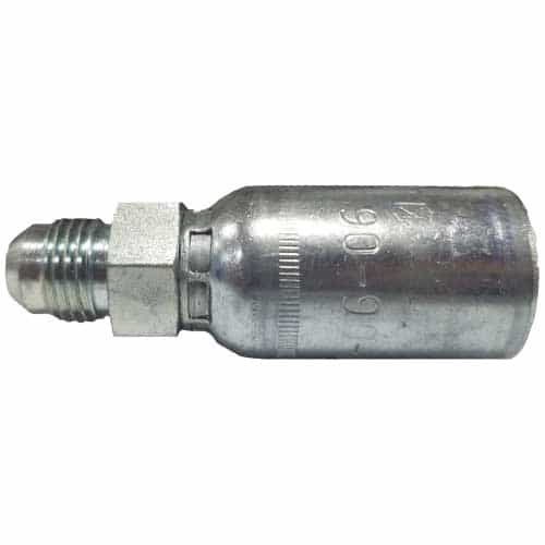 MJ-06-06 Crimpable Hose Swivel Fitting - 3/8" Hose x 3/8" JIC 37° Male