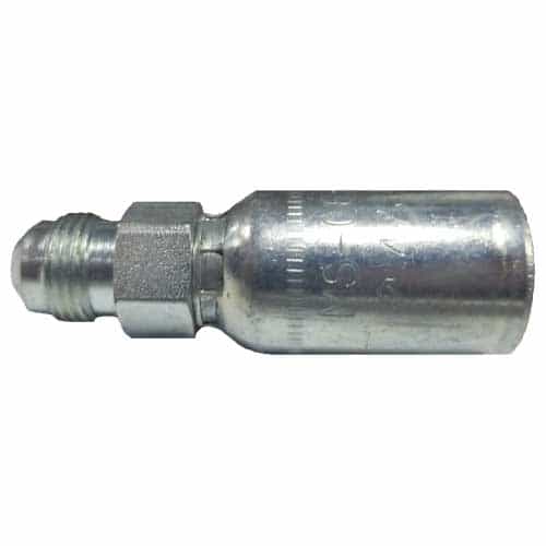 MS-06-06 Carbon Steel Crimp Style Hose Fitting - 3/8" Hose x 3/8" 45° Male Rigid