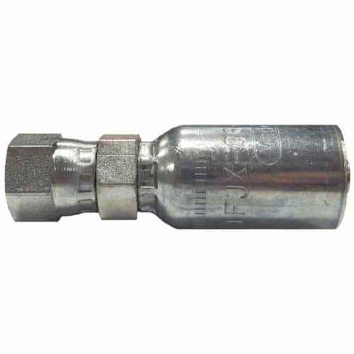 FJX-06-06 Crimpable Hose Swivel Fitting - 3/8" Hose x 3/8" JIC 37° Female