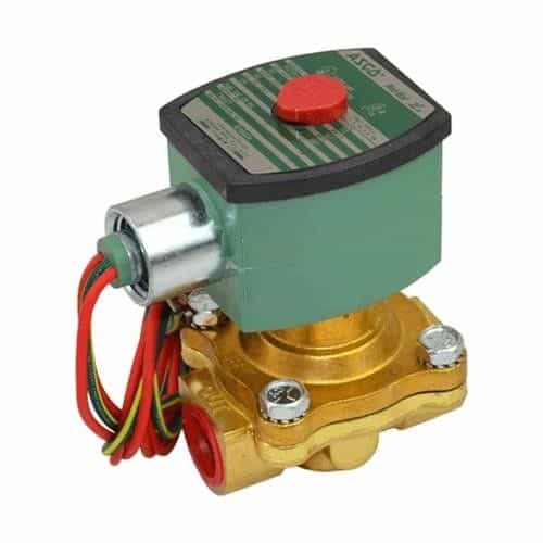 ASCO 8210G034 Brass 2-Way Normally Open Solenoid Valve, 1/2 In Ports, 125 PSI, 24VAC