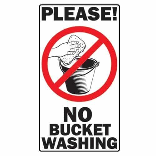 SI0105 Kleen-Rite No Bucket Washing Sign