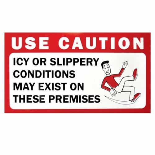 SI0146 Man Falling Icy Or Slippery Conditions Car Wash Caution Sign