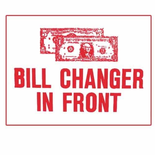SI0120 Bill Changer Sign