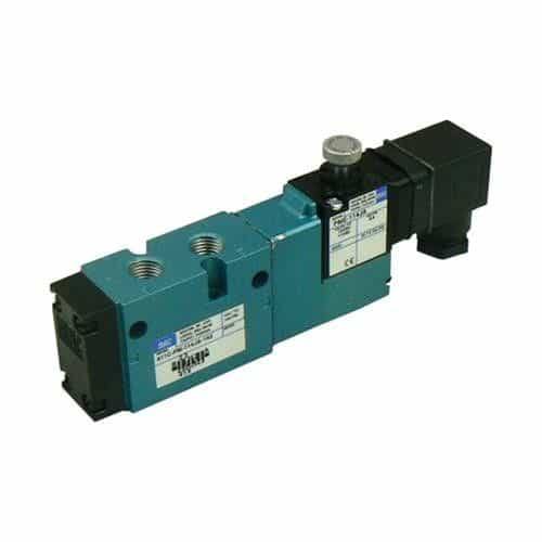 Mac Valves 811C-PM-114JA-152 5/2 Solenoid Piloted Spool Valve - 1/4 in. NPTF, 120V