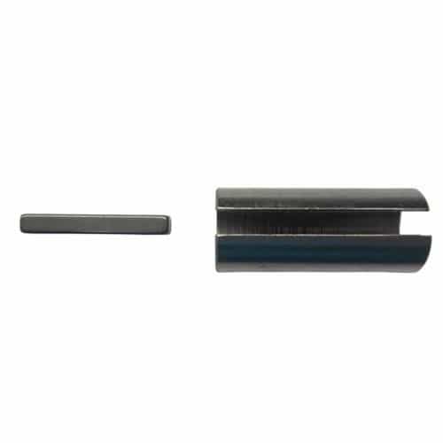 Black pipe and metal rectangular piece