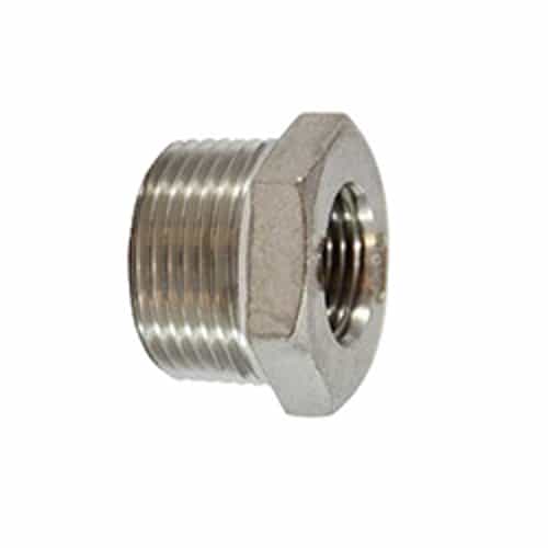 62-500 Stainless Steel Hex Fitting - 1/4” MNPT x 1/8” FNPT