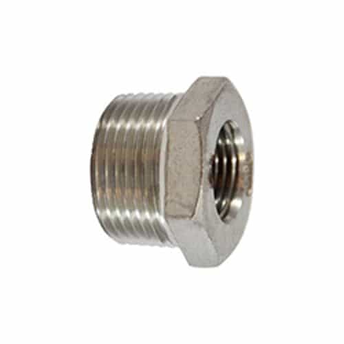 62-504 Stainless Steel Hex Fitting - 1/2” MNPT x 1/4” FNPT
