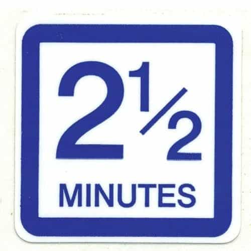 15263 2 1/2Minutes Blue and White Decal