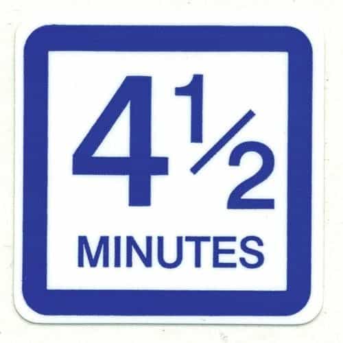 4 1/2 Minutes Blue and White Decal