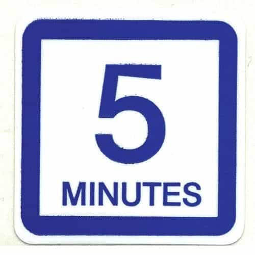 5 Minutes Blue and White Decal