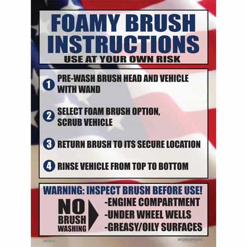 L05-SN55010RWB Hydro-Spray Foam Brush Instruction Sign