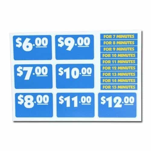 PTW183 Self-Serve Dog Wash Pricing Stickers Pack