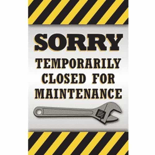 WMS160 Kleen-Rite Windmaster Maintenance Sign - 28" x 44"