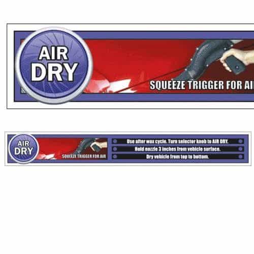 Deluxe Air Dry Instruction Menu Strip