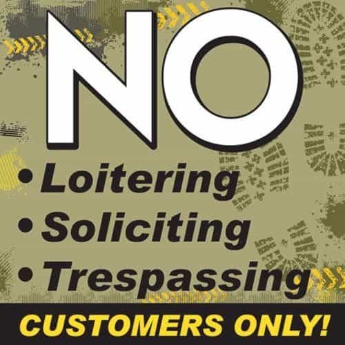 SIKR080 No Trespassing Car Wash Sign
