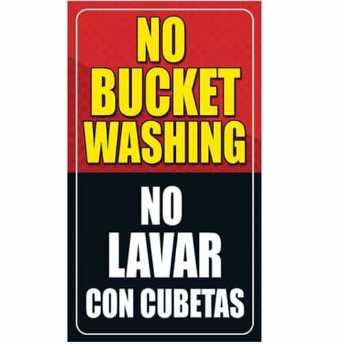 SIKRBL001 Kleen-Rite No Bucket Washing Car Wash Sign