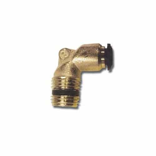 Nickel-Plated Fixed Male Elbow Push-In Connector 1/4 Tube x 1/4 Global Thread